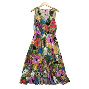 Plenty by Tracy Reese Floral Daphne‎ Dress Anthropologie Ruffled Tiered V Neck S